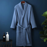 Tyvek | Cotton Waffle Bathrobe with V-Neck Lightweight and Breathable