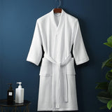 Tyvek | Cotton Waffle Bathrobe with V-Neck Lightweight and Breathable