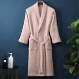 Tyvek | Cotton Waffle Bathrobe with V-Neck Lightweight and Breathable