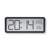 Borik | LED Digital Wall Clock with Temperature and Humidity Display in Black and White, USB or Battery