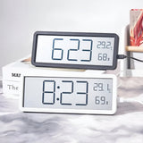 Borik | LED Digital Wall Clock with Temperature and Humidity Display in Black and White, USB or Battery