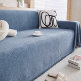Elvair | Chenille Sofa Cover with Fringed Edges in Five Colours and Four Sizes for Living Room Use