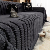 Soreline | Soft Quilted Sofa Cover with Linear Texture and Non-Slip Base for Sofa and Chaise Longue