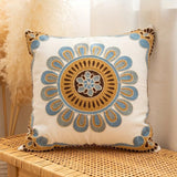 Rimo | Embroidered Microfibre Cushion Cover with Vintage Pattern for Sofa, Bed and Armchair