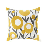 Somi | Embroidered Floral Cushion Cover in Cotton Canvas for Sofa, Bed and Armchair