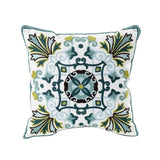 Somi | Embroidered Floral Cushion Cover in Cotton Canvas for Sofa, Bed and Armchair