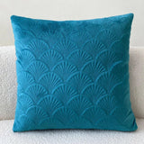 Beni | Velvet Cushion Cover with Shell Pattern in Nine Soft Shades for Sofa, Bed and Armchair