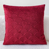 Beni | Velvet Cushion Cover with Shell Pattern in Nine Soft Shades for Sofa, Bed and Armchair