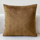 Beni | Velvet Cushion Cover with Shell Pattern in Nine Soft Shades for Sofa, Bed and Armchair