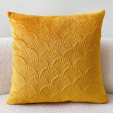 Beni | Velvet Cushion Cover with Shell Pattern in Nine Soft Shades for Sofa, Bed and Armchair