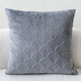 Beni | Velvet Cushion Cover with Shell Pattern in Nine Soft Shades for Sofa, Bed and Armchair