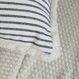 Meli | Jacquard Cushion Cover with White Ruffle Trim in Cotton Blend for Sofa, Bed and Armchair