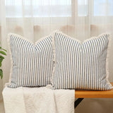 Meli | Jacquard Cushion Cover with White Ruffle Trim in Cotton Blend for Sofa, Bed and Armchair