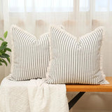 Meli | Jacquard Cushion Cover with White Ruffle Trim in Cotton Blend for Sofa, Bed and Armchair