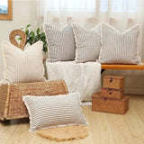Meli | Jacquard Cushion Cover with White Ruffle Trim in Cotton Blend for Sofa, Bed and Armchair