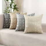 Taro | Jacquard Cushion Cover with Velvet and Chenille Reversible Design for Sofa and Bedroom