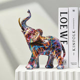 Talirae | Graffiti Elephant Figurine with Colorful Resin Street Art Design