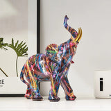 Talirae | Graffiti Elephant Figurine with Colorful Resin Street Art Design