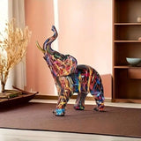 Talirae | Graffiti Elephant Figurine with Colorful Resin Street Art Design