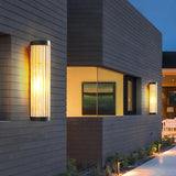 Kelun | Modern Outdoor Wall Light with Ribbed Glass Tube Design and IP65 Rating for Garden and Patio