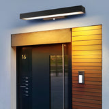 Klyro | Outdoor Linear Wall Light with Motion Sensor, IP65, Black Stainless Steel, LED