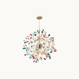 Norivana | Natural Agate Chandelier with Gold Frame for Elegant Living Spaces