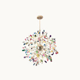 Norivana | Natural Agate Chandelier with Gold Frame for Elegant Living Spaces