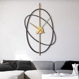 Morain | Abstract Metal Wall Clock with Open Frame Design and Silent Quartz Movement for Living Room