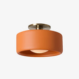 Velari | Minimalist Porcelain Flush Mount Ceiling Light with Gold Finish for Kitchens, Bedrooms & Hallways