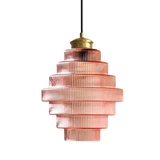 Elvoria | Architectural Glass Pendant Light with Layered Panels and Japandi Minimalist Design
