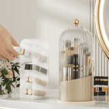 Delin | Rotating Acrylic Makeup Organiser with 360° Rotation and Multi-Level Storage for Vanity and Bathroom