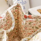 Loea | Country Style Floral Canvas Storage Basket for Clothing, Accessories and Bedroom Use