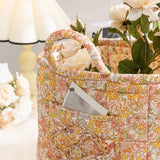 Loea | Country Style Floral Canvas Storage Basket for Clothing, Accessories and Bedroom Use