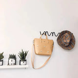 Umiro | Geometric Metal Wall Coat Rack in Matte Black and White, Two Sizes for Entryway and Bedroom