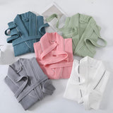 Belor | Short-Sleeved Double Gauze Cotton Bathrobe with Front Pockets for Bathroom and Bedroom Use