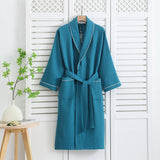 Navik | Waffle Cotton Bathrobe with Long Sleeves and Tie Belt for Bathroom and Bedroom Use