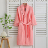 Navik | Waffle Cotton Bathrobe with Long Sleeves and Tie Belt for Bathroom and Bedroom Use