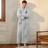 Belin | Flannel Bathrobe with Shawl Collar, Belt and Pockets for Bathroom and Relaxation at Home
