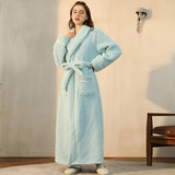 Belin | Flannel Bathrobe with Shawl Collar, Belt and Pockets for Bathroom and Relaxation at Home