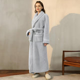 Belin | Flannel Bathrobe with Shawl Collar, Belt and Pockets for Bathroom and Relaxation at Home