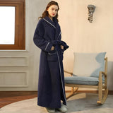 Belin | Flannel Bathrobe with Shawl Collar, Belt and Pockets for Bathroom and Relaxation at Home