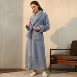 Belin | Flannel Bathrobe with Shawl Collar, Belt and Pockets for Bathroom and Relaxation at Home