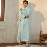 Belin | Flannel Bathrobe with Shawl Collar, Belt and Pockets for Bathroom and Relaxation at Home
