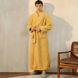 Belin | Flannel Bathrobe with Shawl Collar, Belt and Pockets for Bathroom and Relaxation at Home