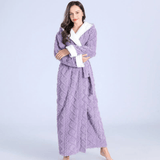 Sorinel | Hooded Knit Bathrobe with Two Front Pockets and Loose Fit for Bathroom and Bedroom