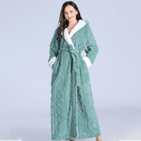 Sorinel | Hooded Knit Bathrobe with Two Front Pockets and Loose Fit for Bathroom and Bedroom
