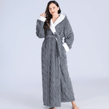 Sorinel | Hooded Knit Bathrobe with Two Front Pockets and Loose Fit for Bathroom and Bedroom