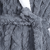 Sorinel | Hooded Knit Bathrobe with Two Front Pockets and Loose Fit for Bathroom and Bedroom