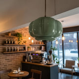 Sirela | Vintage Pumpkin Glass Pendant Light with Coloured Shades for Dining Rooms & Kitchens
