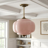 Sirela | Vintage Pumpkin Glass Pendant Light with Coloured Shades for Dining Rooms & Kitchens